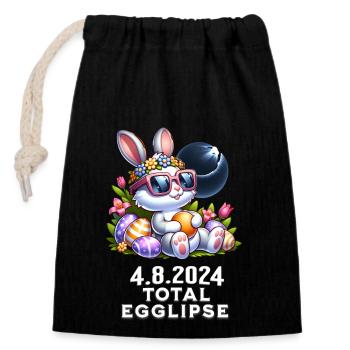 Total Egglipse Easter Solar Eclipse 2024 - Closable cotton gift bag (14x20cm) - black - Front