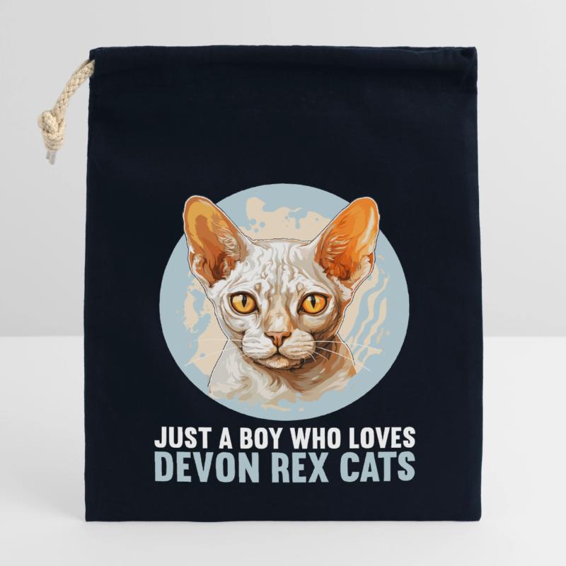 Chaton Devon Rex Chat Devon Rex Sac cadeau en coton avec cordon (14 x 20 cm)