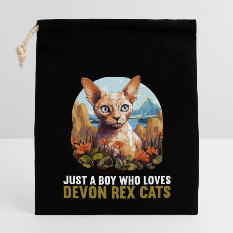 Devon Rex Kätzchen Devon Rex Katze Verschließbarer Geschenkbeutel aus Baumwolle (14x20cm)