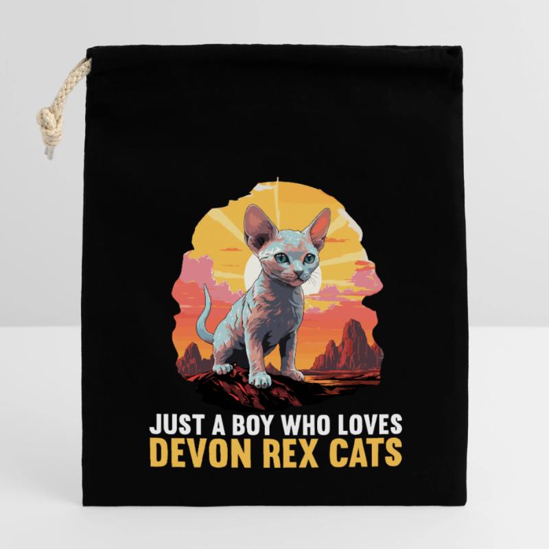 Devon Rex Kätzchen Devon Rex Katze Verschließbarer Geschenkbeutel aus Baumwolle (14x20cm)