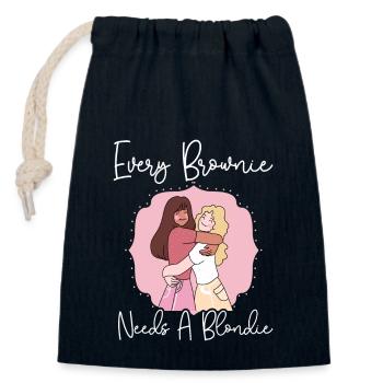 Every Blondie Needs A Brownie - Verschließbarer Geschenkbeutel aus Baumwolle (14x20cm) - Navy - Vorne