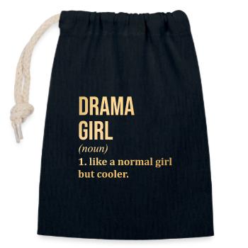 Drama - Closable cotton gift bag (14x20cm) - navy - Front