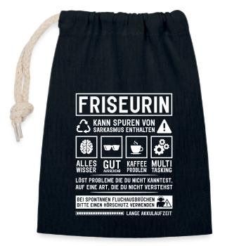 Peut contenir des traces de sarcasme - Sac cadeau en coton avec cordon (14 x 20 cm) - bleu marine - Devant