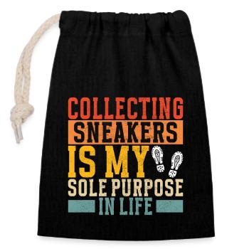 Sneakerhead Sneaker Collector - Closable cotton gift bag (14x20cm) - black - Front