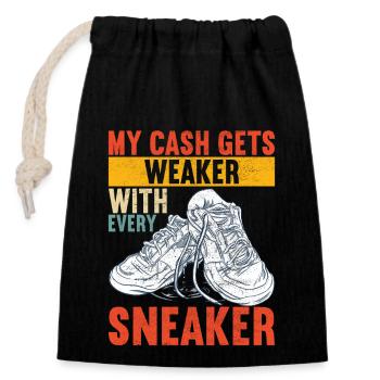 Sneakerhead Sneaker Collector - Closable cotton gift bag (14x20cm) - black - Front