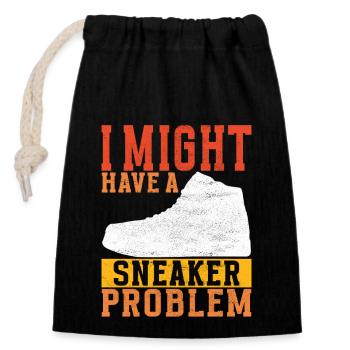 Sneakerhead Sneaker Collector - Closable cotton gift bag (14x20cm) - black - Front