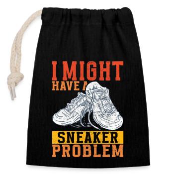 Sneakerhead Sneaker Collector - Closable cotton gift bag (14x20cm) - black - Front