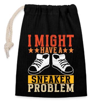 Sneakerhead Sneaker Collector - Closable cotton gift bag (14x20cm) - black - Front