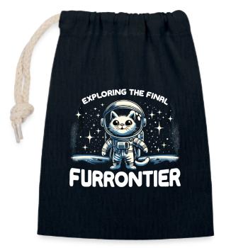 Katze Astronaut Astronomie Äußeres Sonnensystem - Verschließbarer Geschenkbeutel aus Baumwolle (14x20cm) - Navy - Vorne