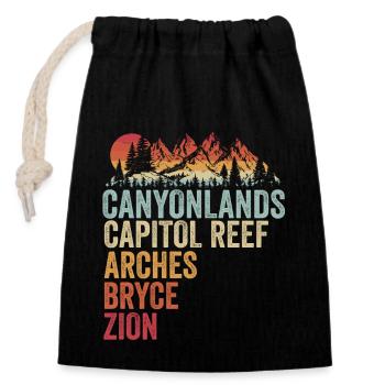 Explore Utah National Parks Mountains - Closable cotton gift bag (14x20cm) - black - Front