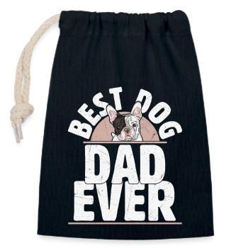 Best Dog Dad Ever Frenchie French Bulldog - Verschließbarer Geschenkbeutel aus Baumwolle (14x20cm) - Navy - Vorne