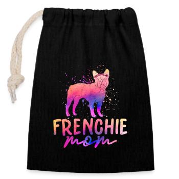 Frenchie Mom French Bulldog Dog Owner - Verschließbarer Geschenkbeutel aus Baumwolle (14x20cm) - Schwarz - Vorne