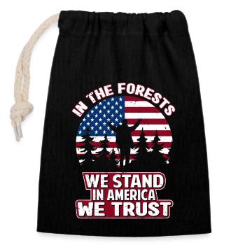 Usa Lumberjack Woodworker Forester Apparel - Verschließbarer Geschenkbeutel aus Baumwolle (14x20cm) - Schwarz - Vorne