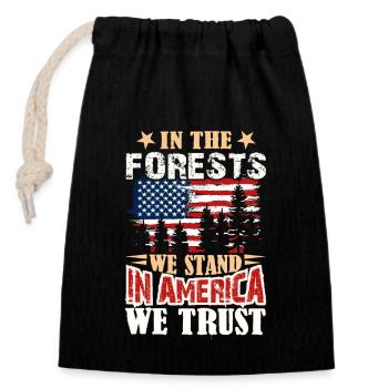 American Woodcutter Lover United States Apparel - Verschließbarer Geschenkbeutel aus Baumwolle (14x20cm) - Schwarz - Vorne