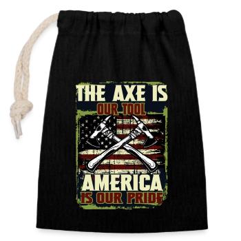 Woodworker Lumberjack United States Apparel - Verschließbarer Geschenkbeutel aus Baumwolle (14x20cm) - Schwarz - Vorne