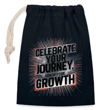 Celebrate Journey Honor Growth | Digital Art - Closable cotton gift bag (14x20cm) - navy - Front