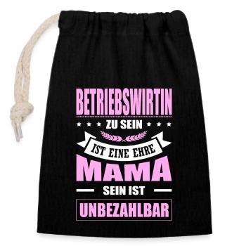 Betriebswirtin Zu Sein Eine Ehre Mama Elternzeit - Verschließbarer Geschenkbeutel aus Baumwolle (14x20cm) - Schwarz - Vorne