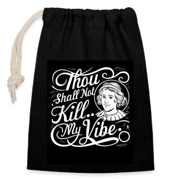 Renaissance Fairground Outfit Medieval - Closable cotton gift bag (14x20cm) - black - Front