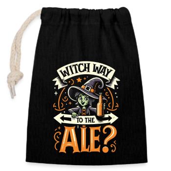 Renaissance Fairground Outfit Medieval - Closable cotton gift bag (14x20cm) - black - Front