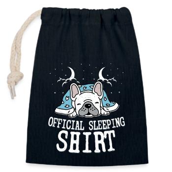 Offical Sleeping Shirt French Bulldog Dog Owner - Verschließbarer Geschenkbeutel aus Baumwolle (14x20cm) - Navy - Vorne