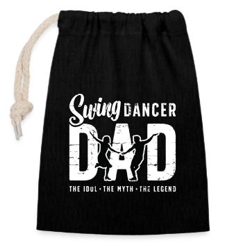 Swing Dancer Dad The Idol The Myth The Swing Music - Closable cotton gift bag (14x20cm) - black - Front