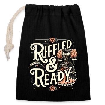 Renaissance Fairground Outfit Medieval - Closable cotton gift bag (14x20cm) - black - Front