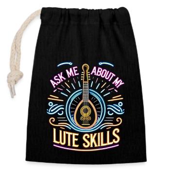Renaissance Fairground Outfit Medieval - Closable cotton gift bag (14x20cm) - black - Front