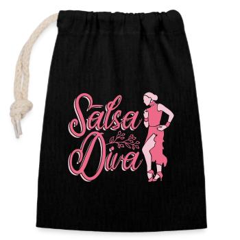 Salsa Danse Salsa Diva Mambo Danse Danse Sport - Sac cadeau en coton avec cordon (14 x 20 cm) - noir - Devant