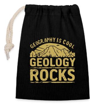 Geology Stone Hunt Agate Hunter Stone Collecting - Closable cotton gift bag (14x20cm) - black - Front
