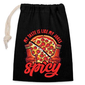 Chili-Enthusiast Spicy Chef Pizza Bekleidung - Verschließbarer Geschenkbeutel aus Baumwolle (14x20cm) - Schwarz - Vorne