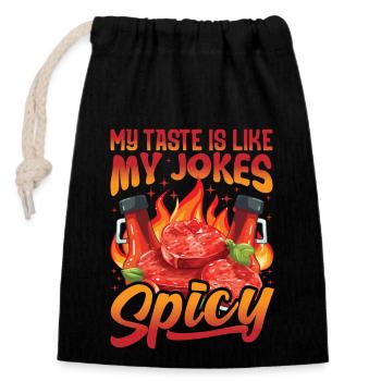Red Hot Lover Pizza Chili Sauce Spicy Food Dress - Closable cotton gift bag (14x20cm) - black - Front