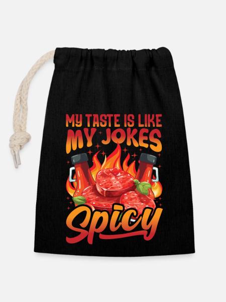 Red Hot Lover Pizza Chili Sauce Spicy Food Dress - Closable cotton gift bag (14x20cm) - black