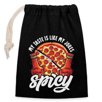 Red Hot Chili Sauce Spicy Food Lover Pizza Dress - Closable cotton gift bag (14x20cm) - black - Front