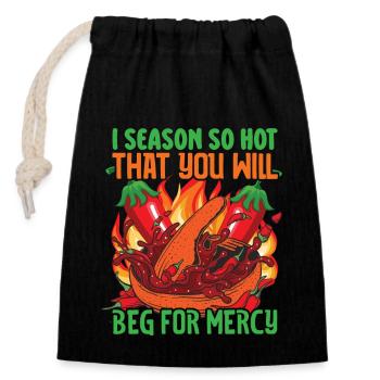 Red Hot Chili Sauce Spicy Food Lover Apparel - Closable cotton gift bag (14x20cm) - black - Front