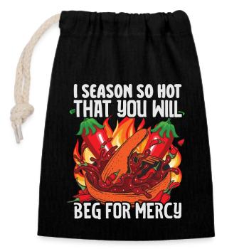 Red Hot Chili Sauce Spicy Food Lover Apparel - Closable cotton gift bag (14x20cm) - black - Front