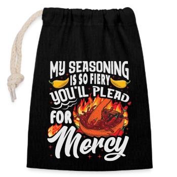 Culinary Expert Chef Foodie Spicy Chili Apparel - Verschließbarer Geschenkbeutel aus Baumwolle (14x20cm) - Schwarz - Vorne
