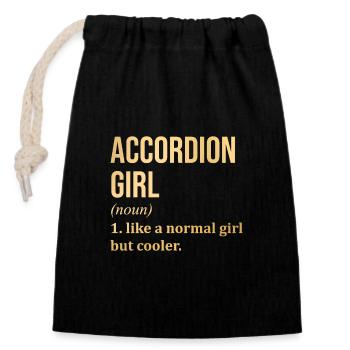 Accordion - Closable cotton gift bag (14x20cm) - black - Front