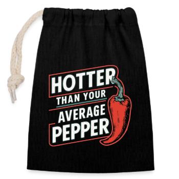 Liebhaber Scharfer Speisen, Chili Peppers Chef - Verschließbarer Geschenkbeutel aus Baumwolle (14x20cm) - Schwarz - Vorne