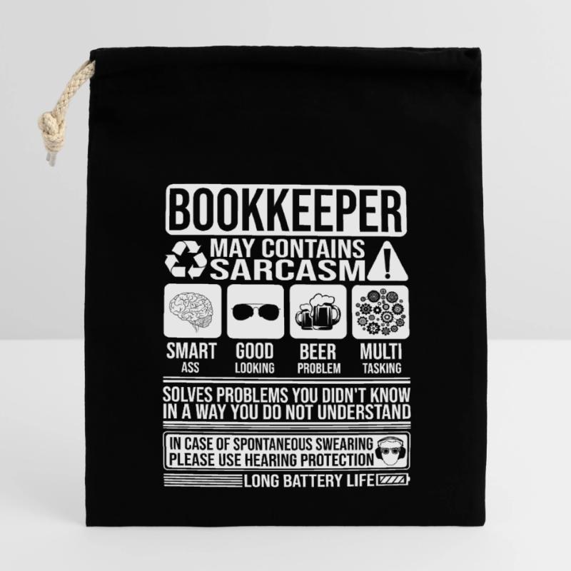 Comptable Sarcasme drôle Cadeau Comptable Sac cadeau en coton avec cordon (14 x 20 cm)