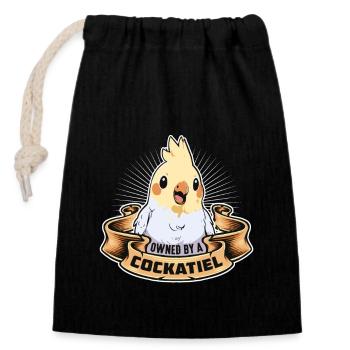 Cockatiel Owned By A Cockatiel Ornamental Bird - Closable cotton gift bag (14x20cm) - black - Front