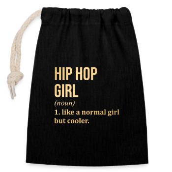 Hip Hop - Closable cotton gift bag (14x20cm) - black - Front