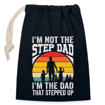 Fatherhood Children Lover Father Apparel - Closable cotton gift bag (14x20cm) - navy - Front