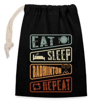 badminton player badminton instructor clothing - Closable cotton gift bag (14x20cm) - black - Front