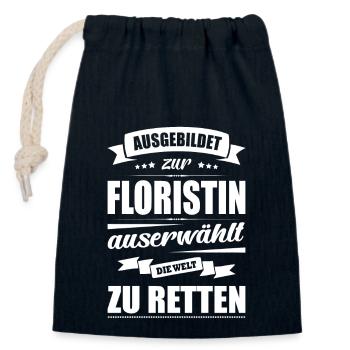 Ausgebildet Zur Floristin Abschluss Bestanden - Verschließbarer Geschenkbeutel aus Baumwolle (14x20cm) - Navy - Vorne