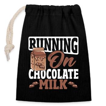 Double Choc Cocoa Drink Milk Chocolate Milk - Closable cotton gift bag (14x20cm) - black - Front