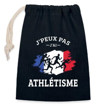 Ich kann nicht Ich Leichtathletik Athlet Läufer Lustig - Verschließbarer Geschenkbeutel aus Baumwolle (14x20cm) - Navy - Vorne