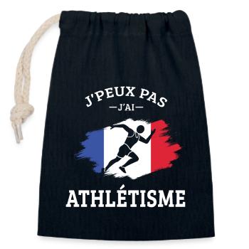 Ich kann nicht Ich Leichtathletik Athlet Läufer Lustig - Verschließbarer Geschenkbeutel aus Baumwolle (14x20cm) - Navy - Vorne