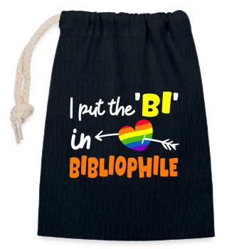Bisexual Pun - Closable cotton gift bag (14x20cm) - navy - Front
