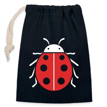 Ladybug - Closable cotton gift bag (14x20cm) - navy - Front