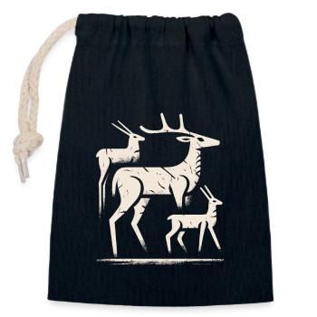 Petroglyph Rock Art Ancient Rock Drawing Indian - Closable cotton gift bag (14x20cm) - navy - Front